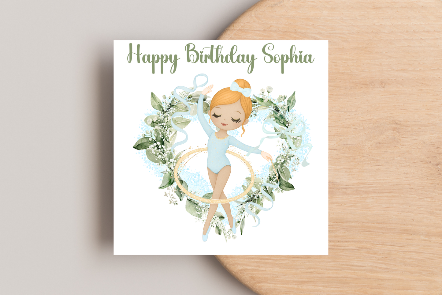 Personalised Blue Ballerina Birthday Card