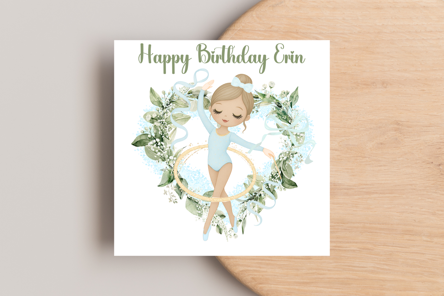 Personalised Blue Ballerina Birthday Card