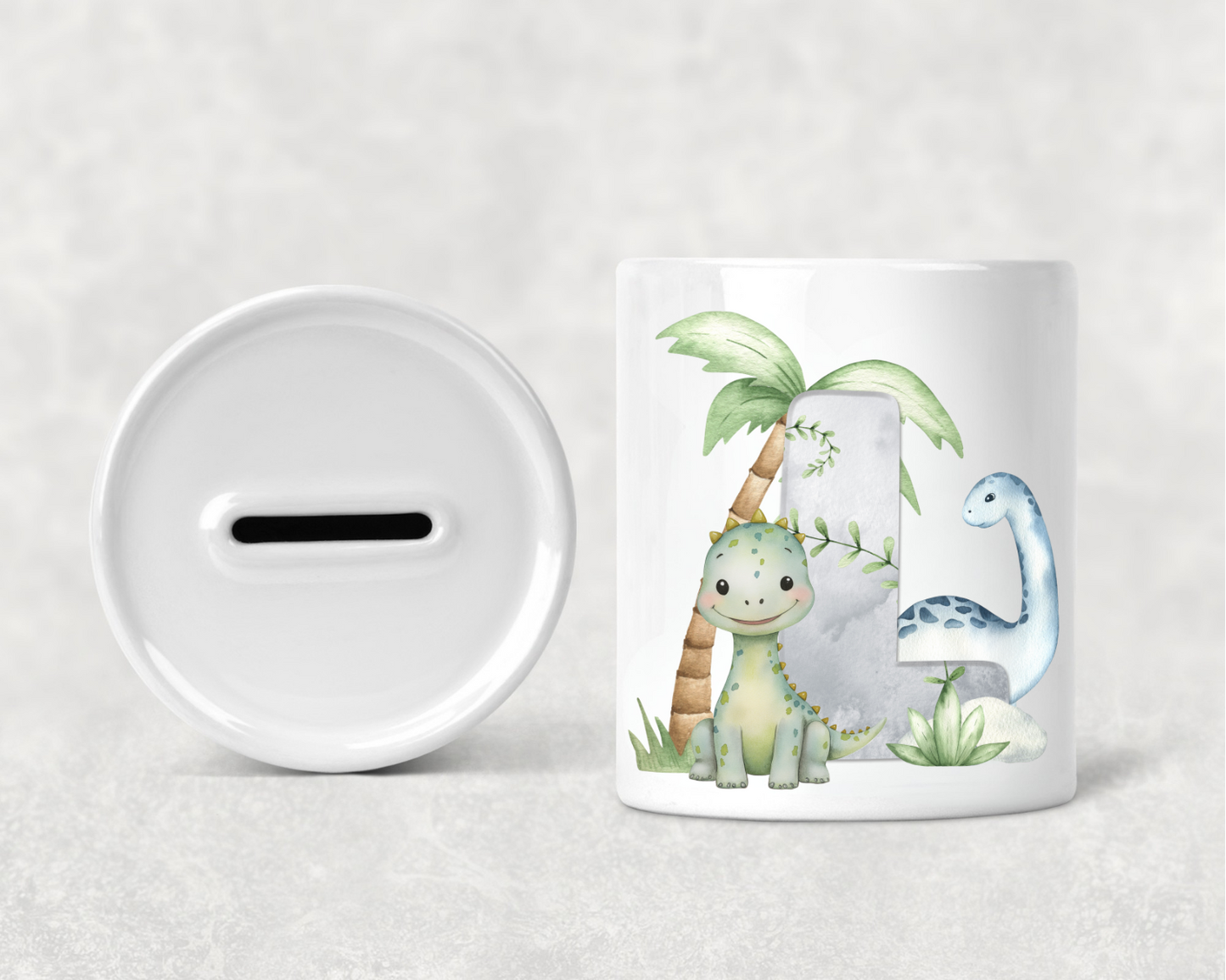 Personalised Dinosaur Initial Money Box