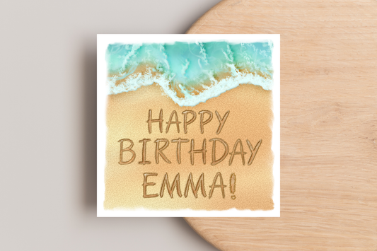 Personalised Beach Birthday Card