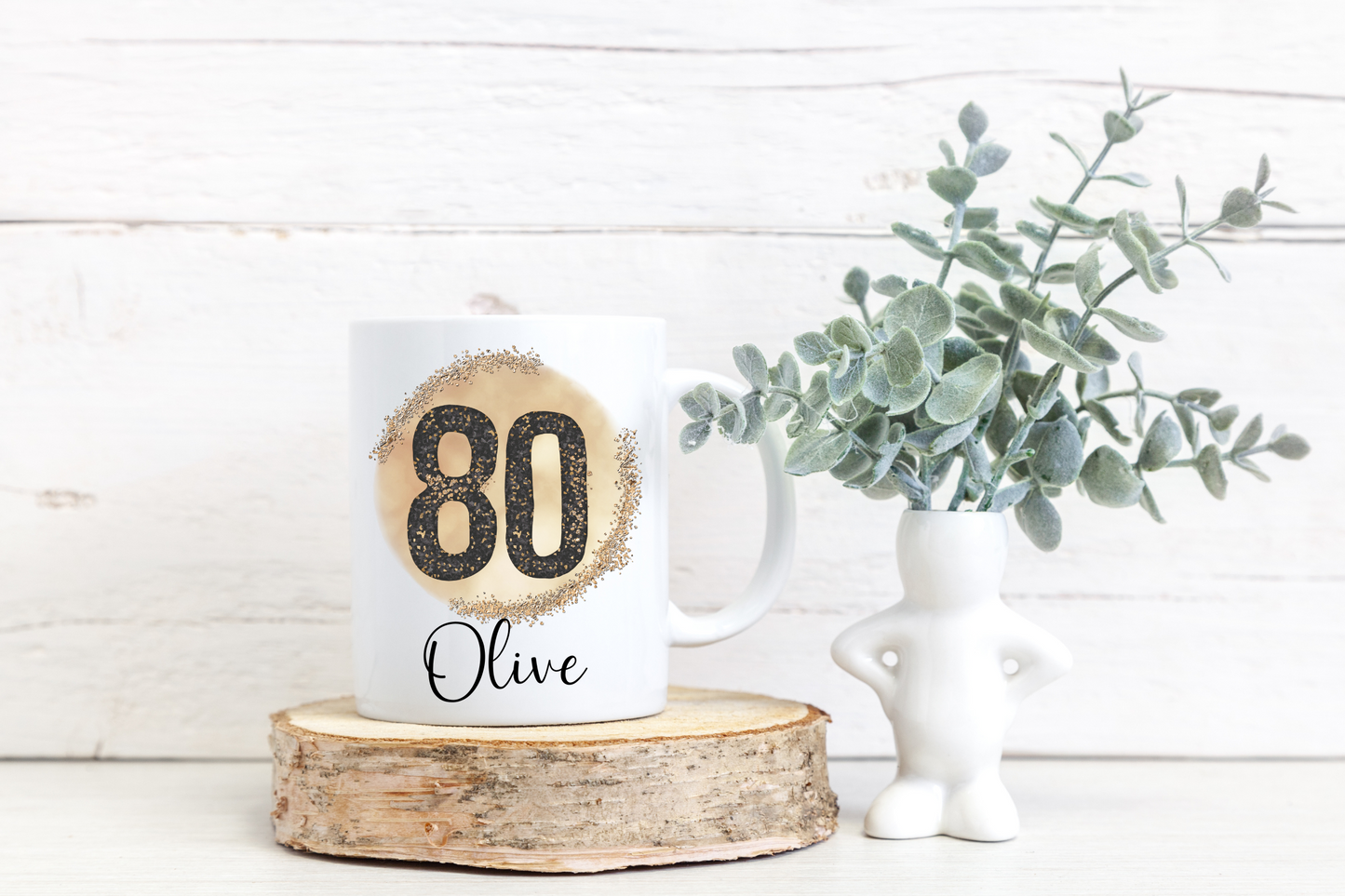 Personalised Birthday Black and Gold Mug