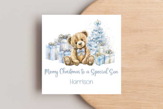 Personalised Teddy Bear Christmas Card