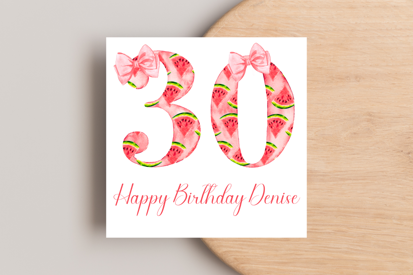 Personalised Water Melon 30th Birthday Card