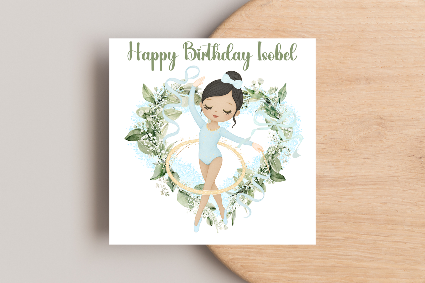 Personalised Blue Ballerina Birthday Card