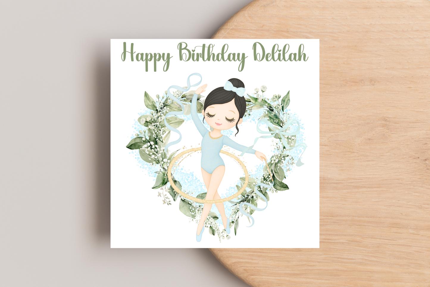Personalised Blue Ballerina Birthday Card