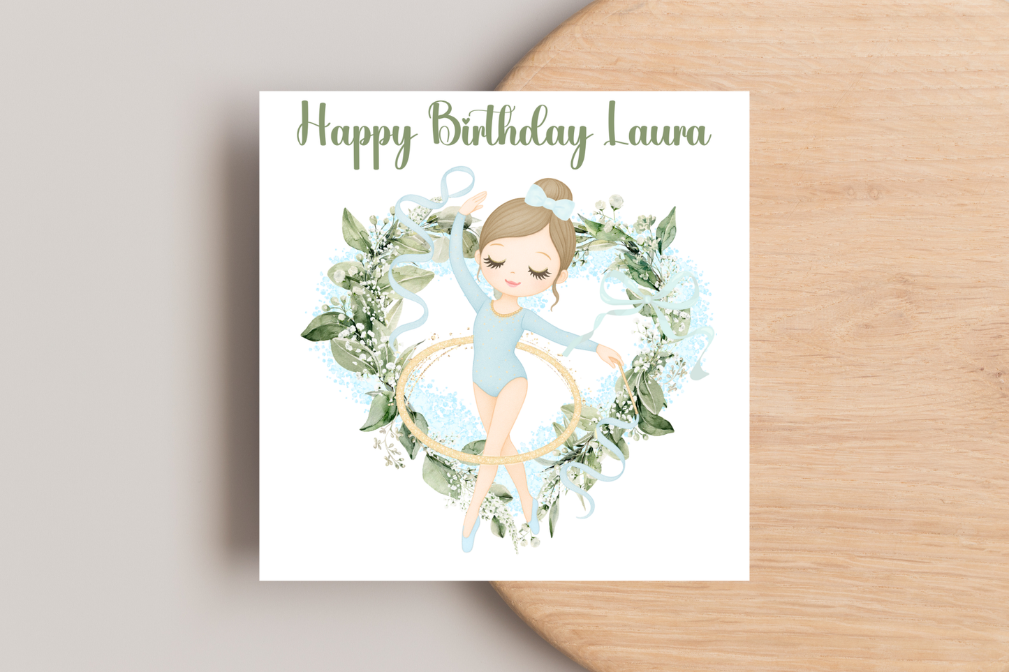 Personalised Blue Ballerina Birthday Card