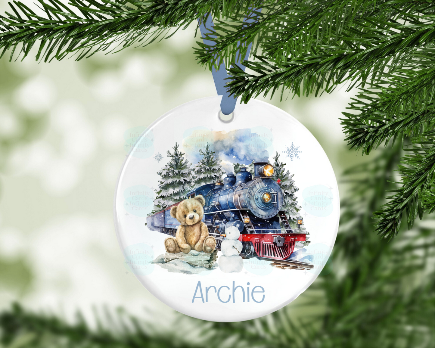 Personalised Merry Christmas Teddy Bear Tree Decoration