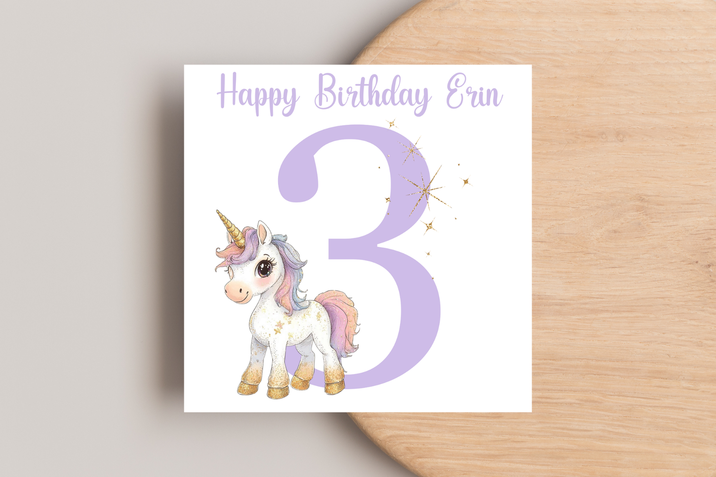 Personalised Unicorn Birthday Card