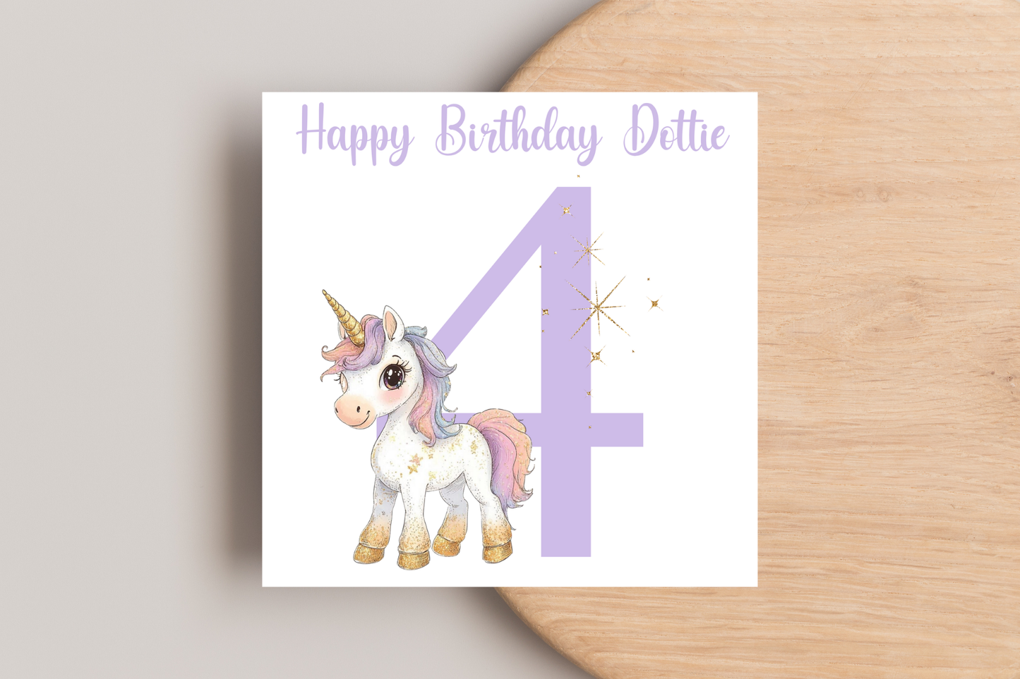 Personalised Unicorn Birthday Card