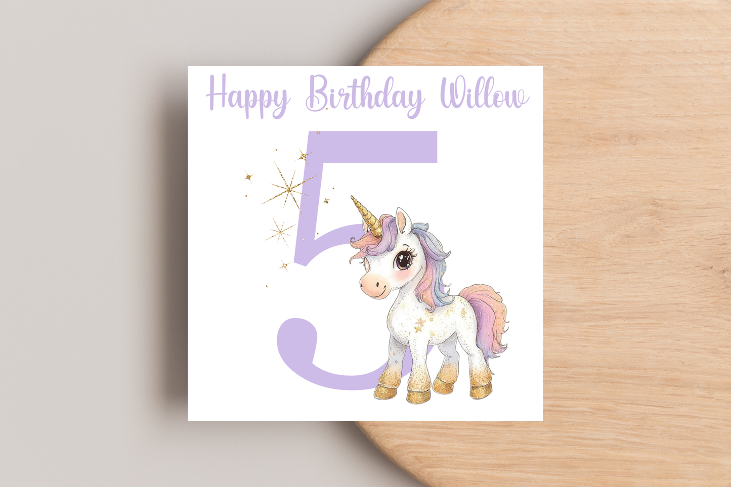 Personalised Unicorn Birthday Card