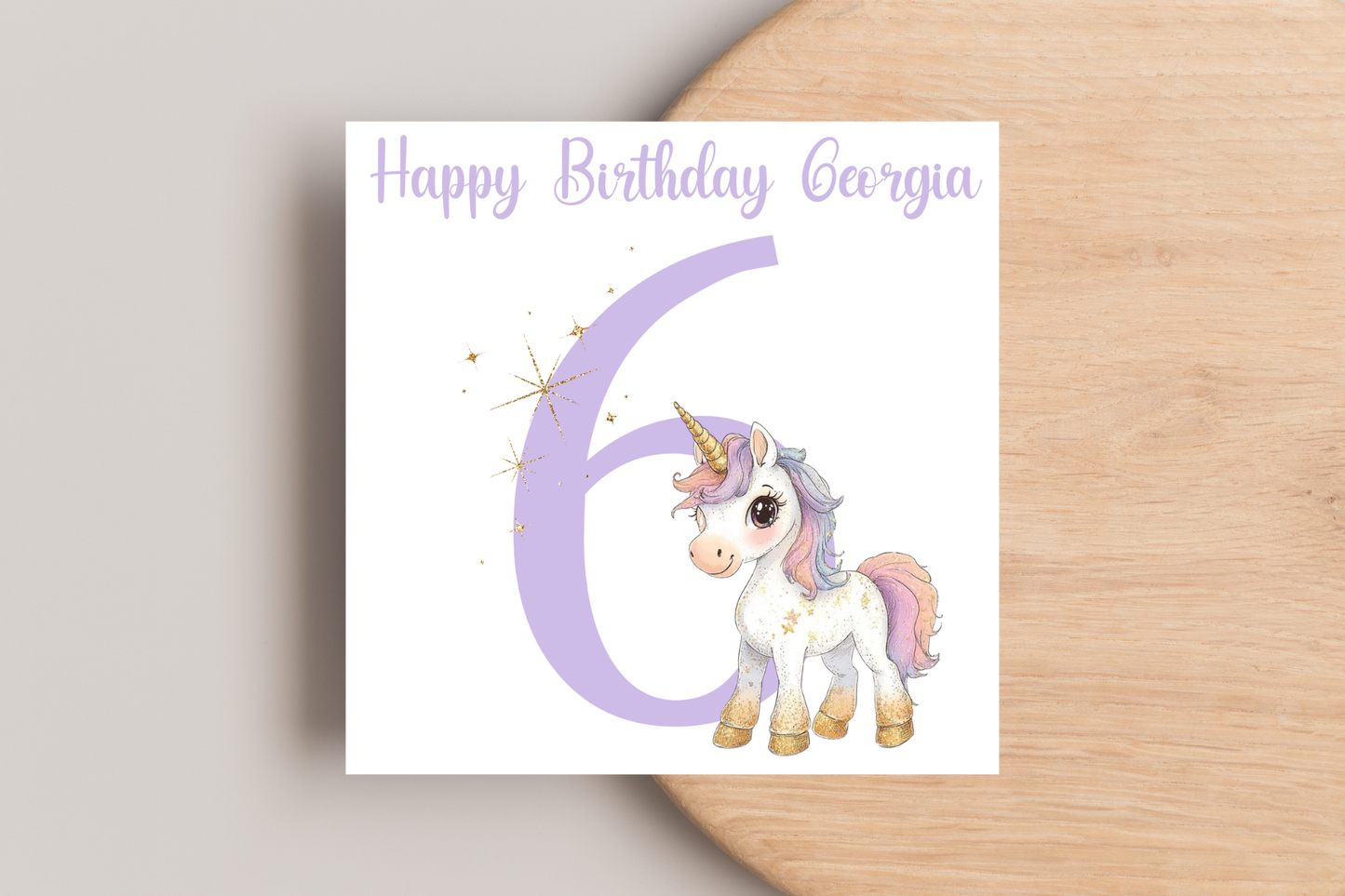 Personalised Unicorn Birthday Card