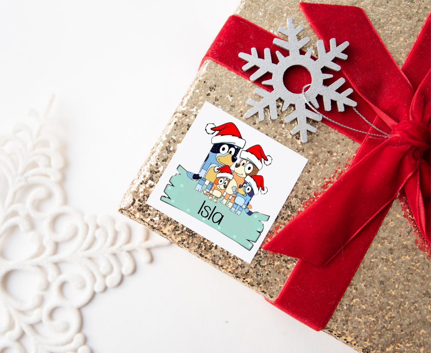Personalised Bluey Christmas Present Labels