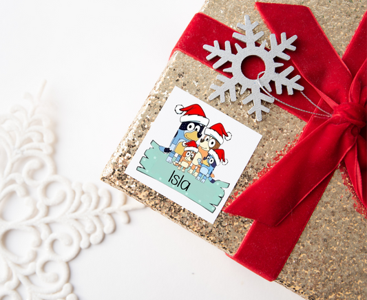 Personalised Bluey Christmas Present Labels