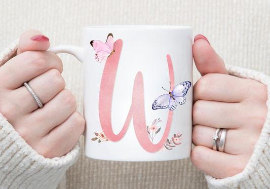 Personalised Butterfly Initial Mug