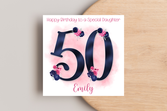 Personalised 50th Birthday Card