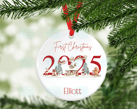 Personalised First Christmas 2025 Tree Decoration