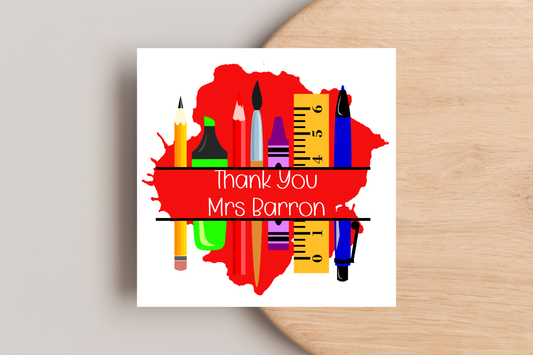 Personalised Thank You Teacher End of Year Card