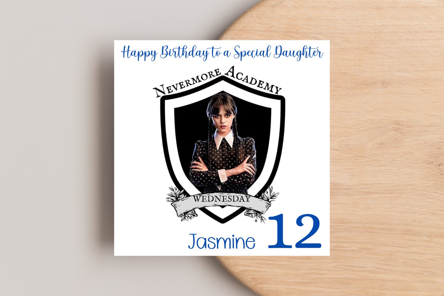 Personalised Wednesday Addams Birthday Card