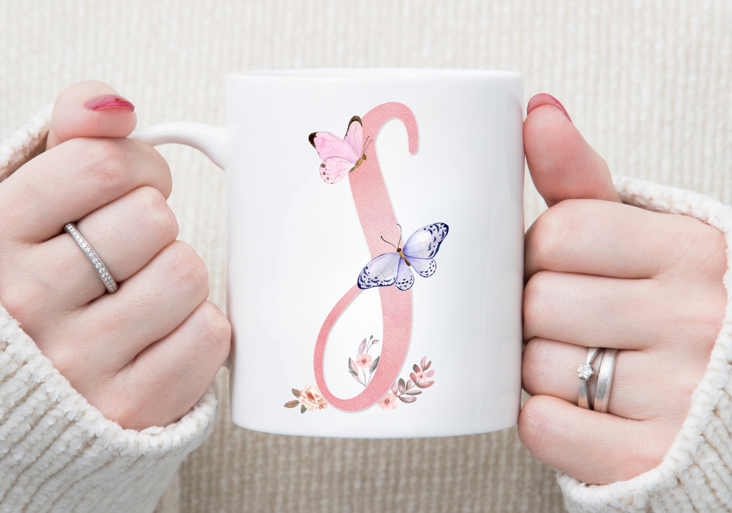 Personalised Butterfly Initial Mug