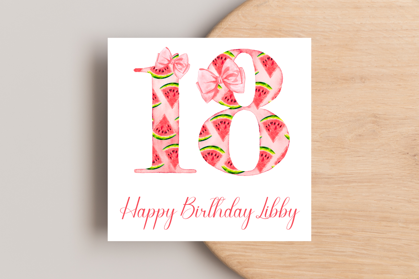 Personalised Water Melon 18th Birthday Card