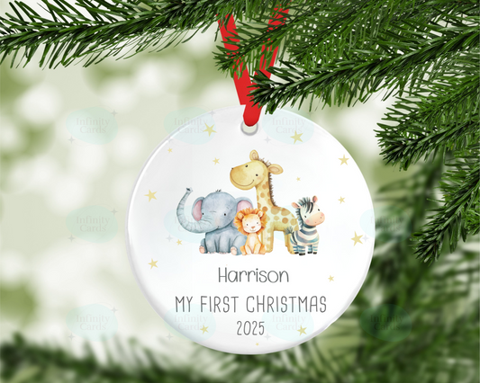 Personalised Animal My First Christmas Tree Decoration