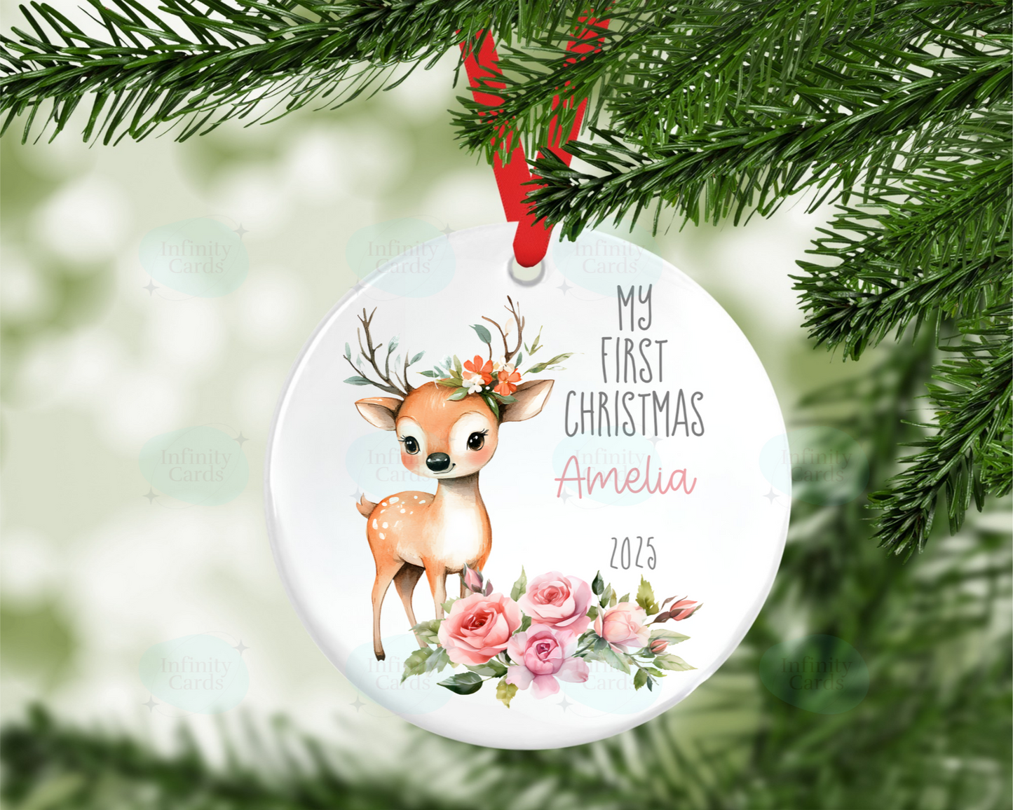 Personalised Reindeer My First Christmas Tree Decoration