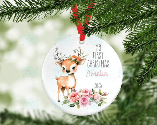 Personalised Reindeer My First Christmas Tree Decoration