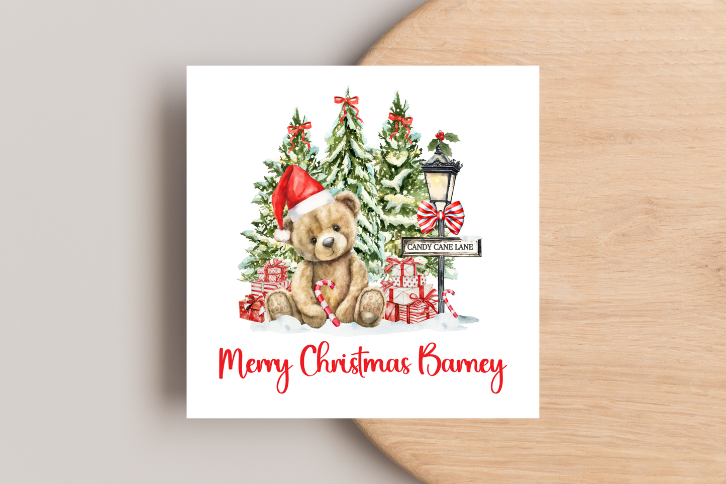 Personalised Teddy Bear Christmas Card