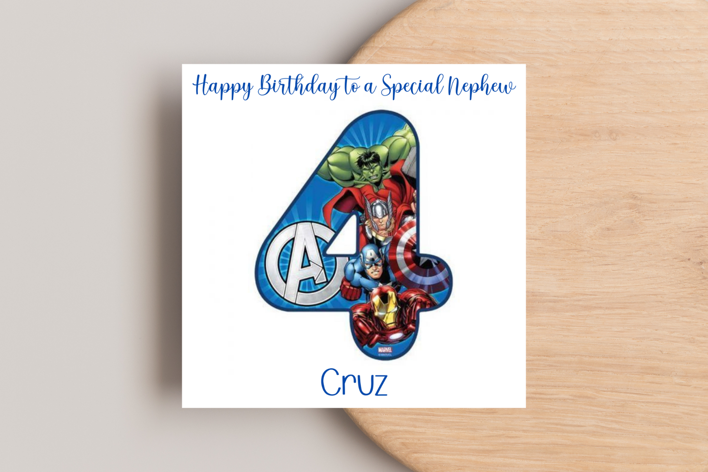Superhero-Themed Personalised Birthday Card - Avengers
