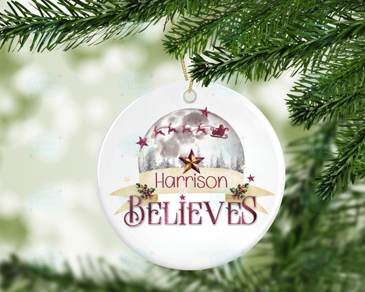 Personalised Believes Christmas Tree Decoration