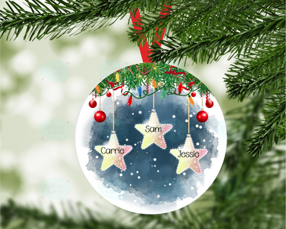 Personalised Star Family Christmas Tree Decoration