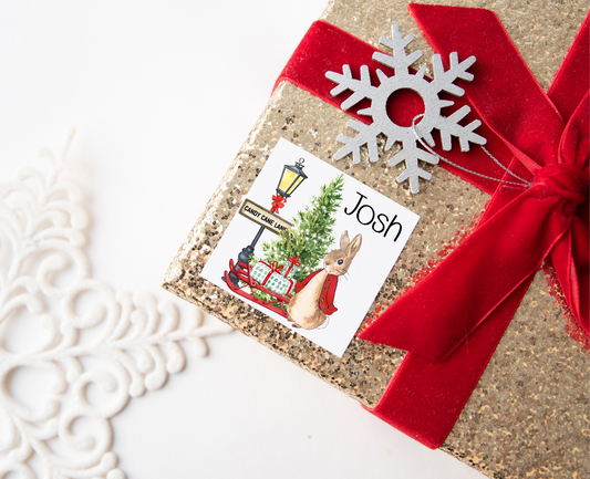 Personalised Peter Rabbit Christmas Present Labels