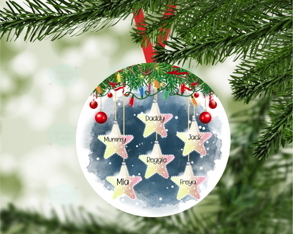 Personalised Star Family Christmas Tree Decoration