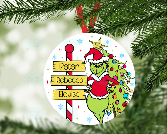 PersonalisedThe Grinch Family Christmas Tree Decoration