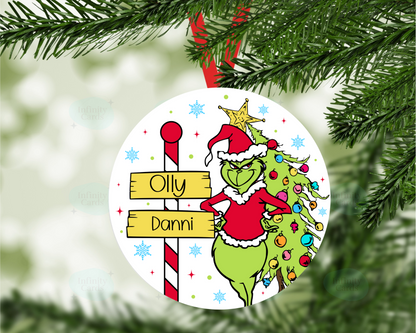 PersonalisedThe Grinch Family Christmas Tree Decoration