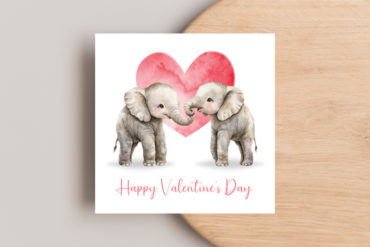 Loving Elephants Valentine's Day Card