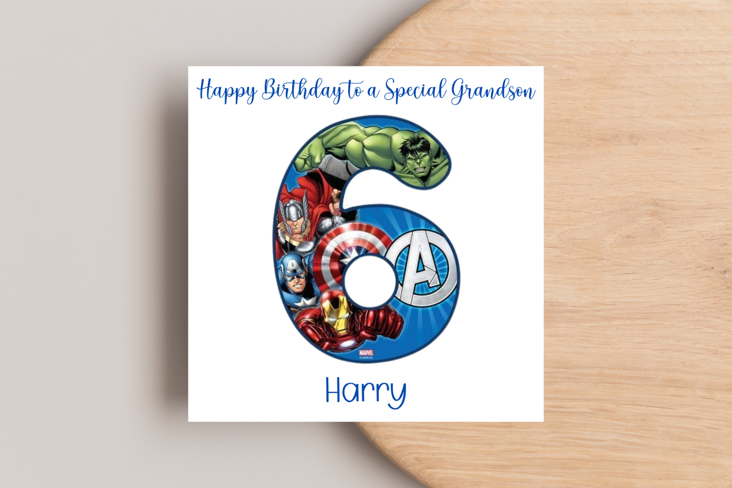 Superhero-Themed Personalised Birthday Card - Avengers