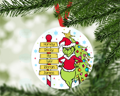 PersonalisedThe Grinch Family Christmas Tree Decoration