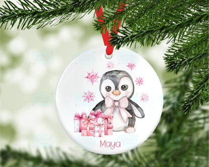 Personalised Penguin Christmas Tree Decoration