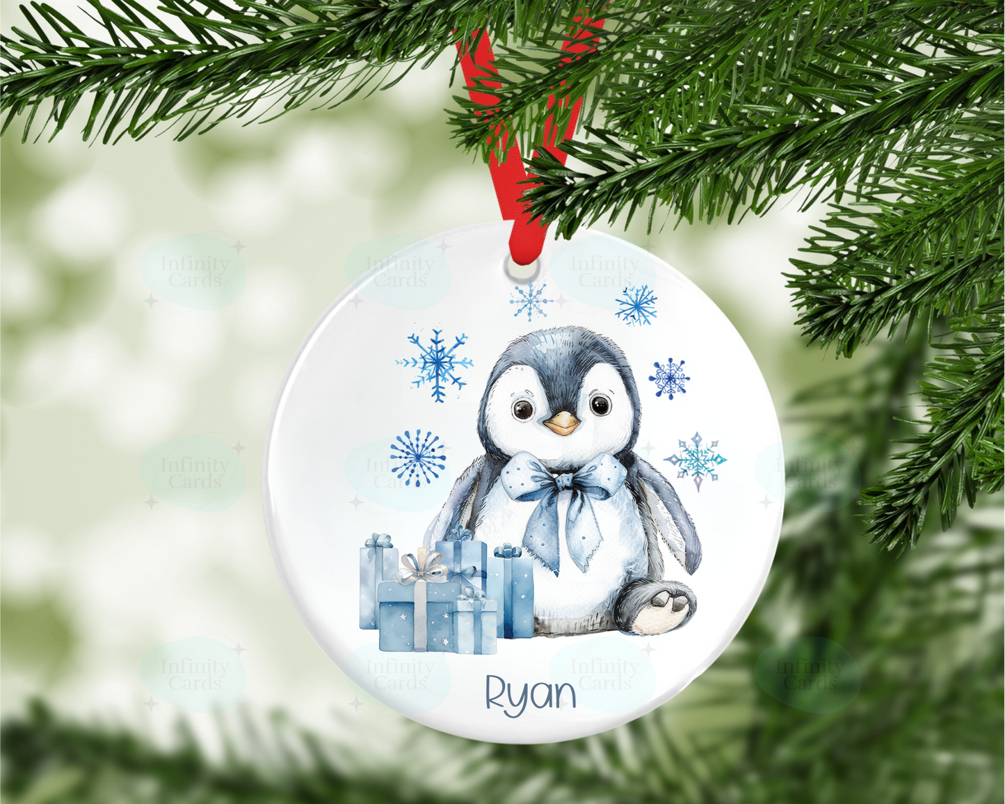 Personalised Penguin Christmas Tree Decoration