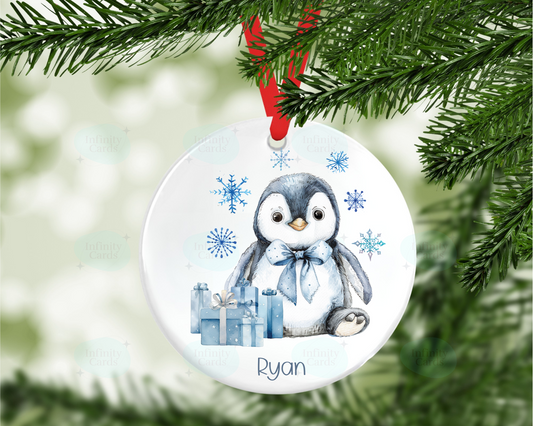 Personalised Penguin Christmas Tree Decoration
