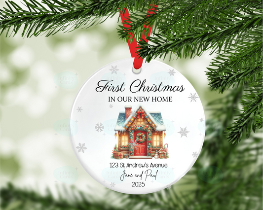 Personalised First Christmas in Our New Home Christmas Tree Decoration