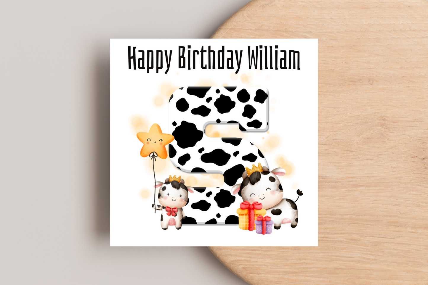 Personalised Cow Birthday Card