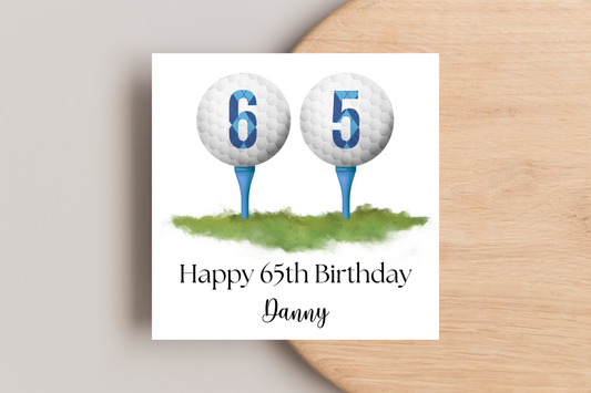 Personalised Golf 65th Birthday Card