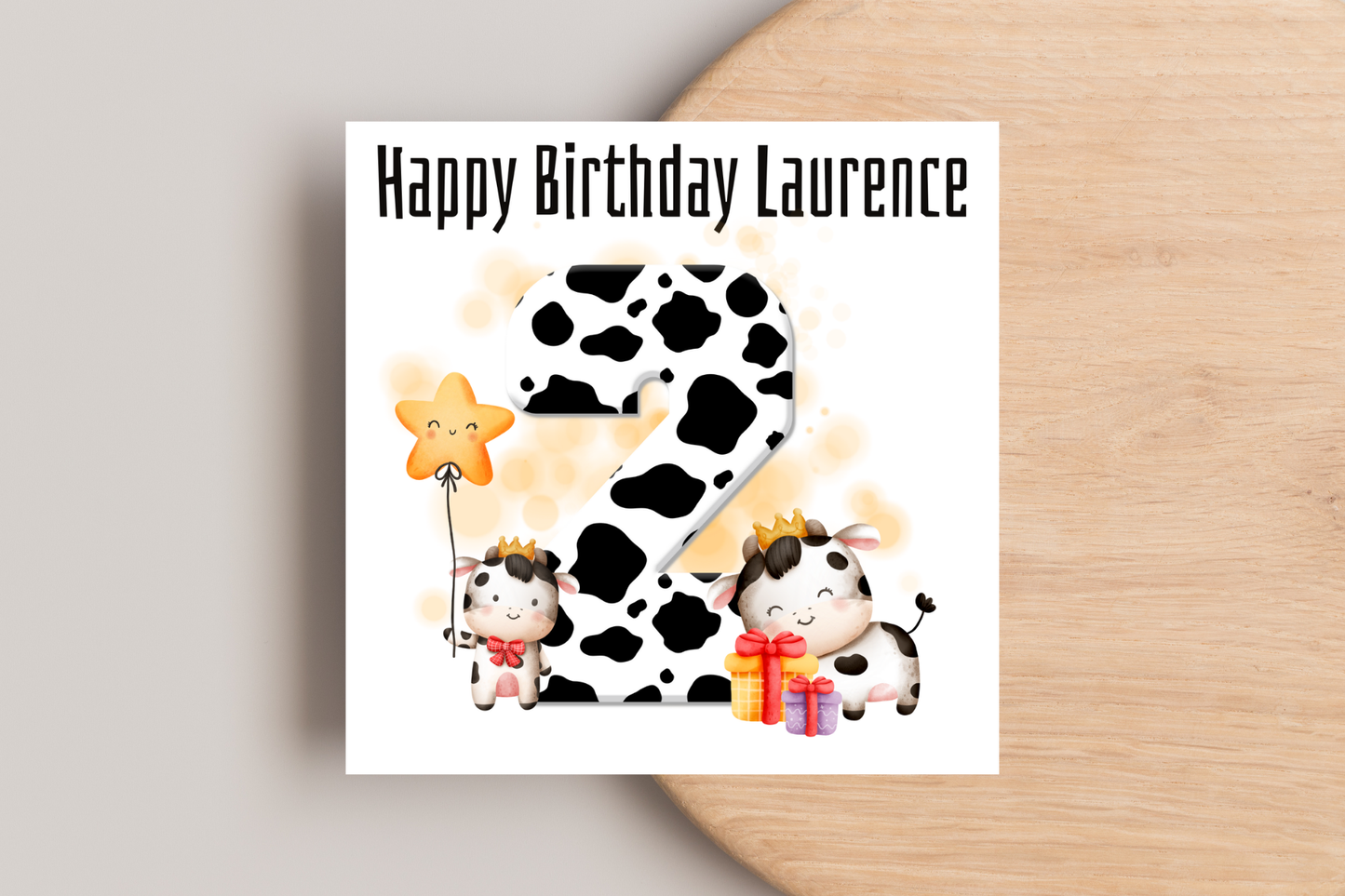 Personalised Cow Birthday Card