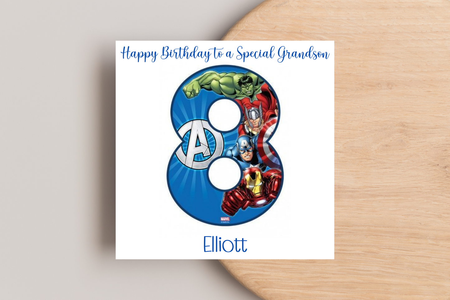 Superhero-Themed Personalised Birthday Card - Avengers