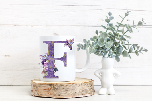 Purple Initial Mug