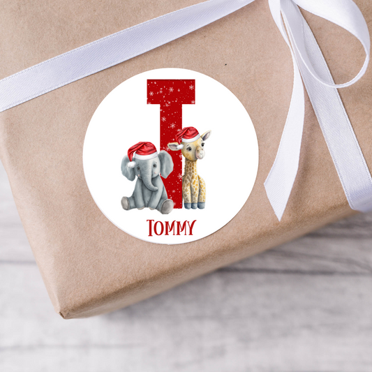 Personalised Safari Animal Christmas Present Labels