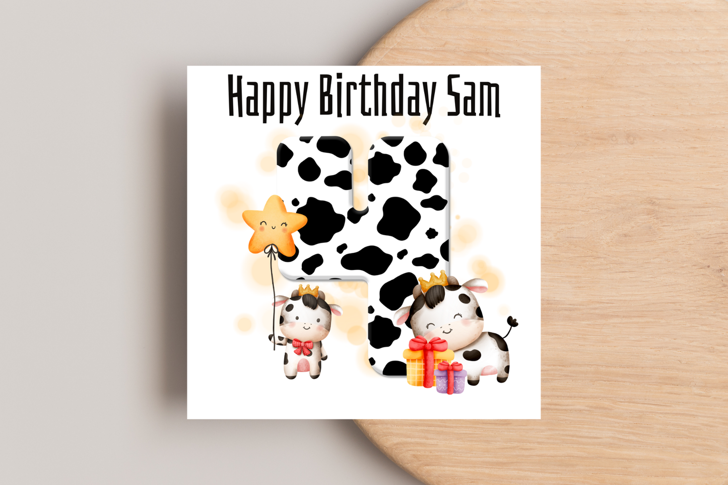 Personalised Cow Birthday Card