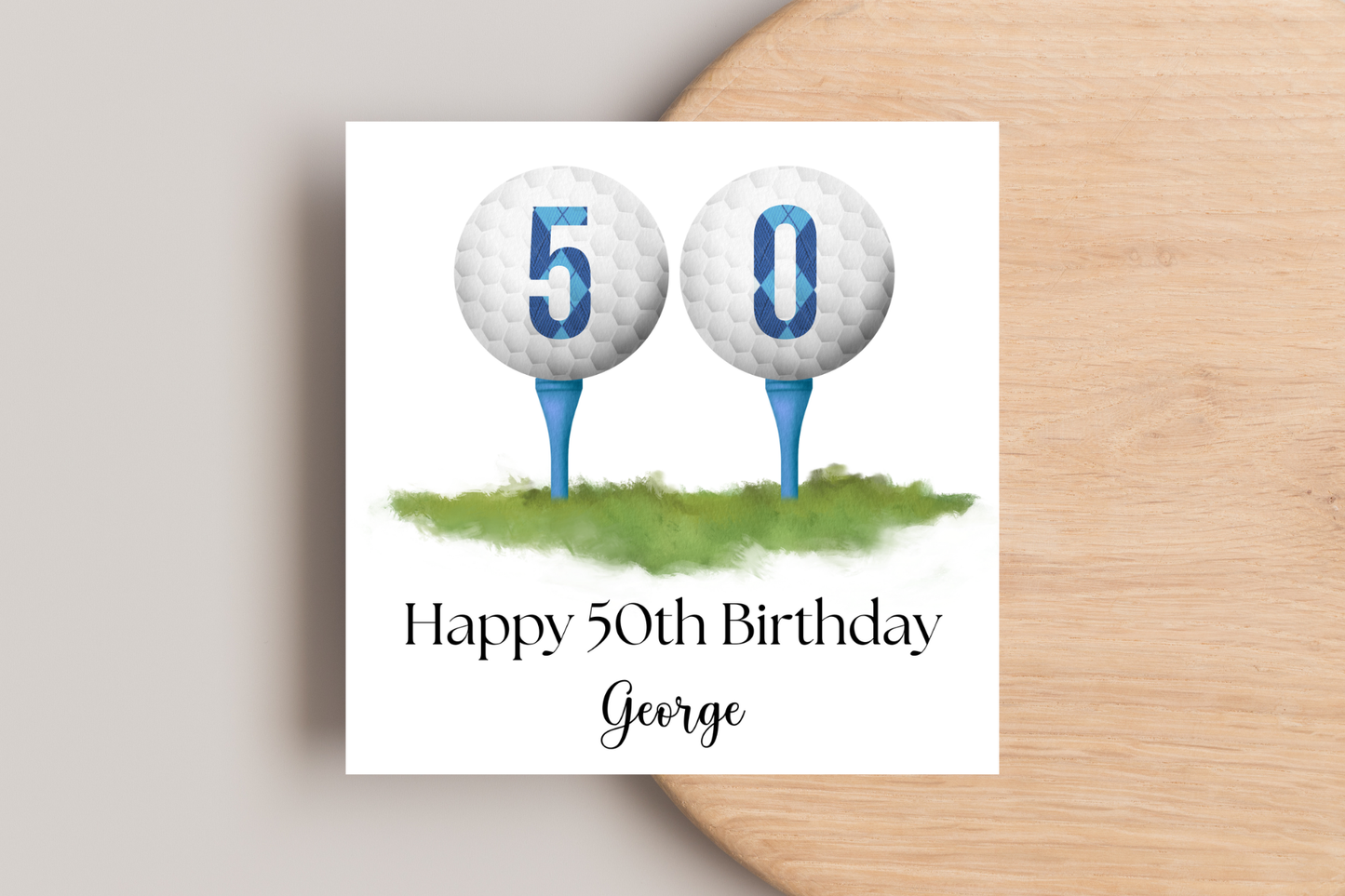 Personalised Golf 50th Birthday Card